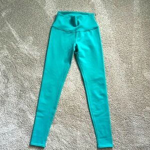 EUC ALO High Waist Airbrush yoga Leggings Ocean Teal Green XS